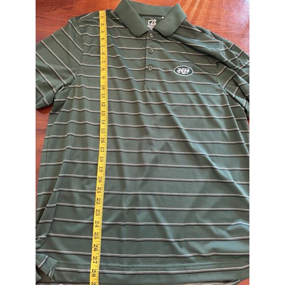 New York Jets Shirt Mens L Green Cutter & Buck DryTec Short Sleeve Polo NFL - Picture 9 of 10